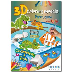 3D Coloring models - Chamaleon & Fish