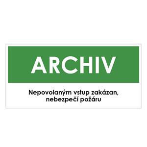 ARCHIV, zelená, plast 2 mm 190x90 mm