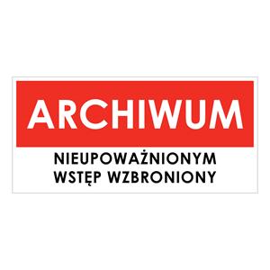 ARCHIWUM, naklejka 190x90 mm