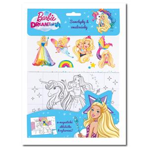 BARBIE DREAMTOPIA – Magnetky, omalovánky, samolepky - modrá