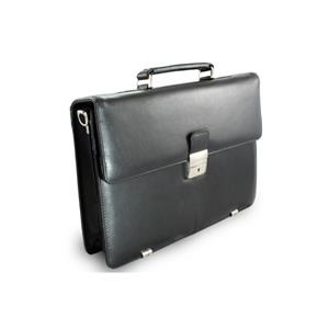 Black leather briefcase