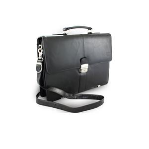 Black leather briefcase