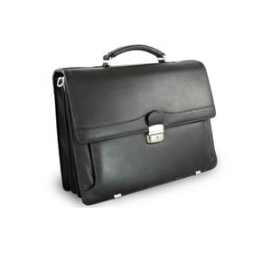 Black leather briefcase