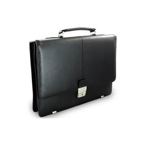 Black leather briefcase