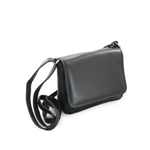 Black leather handbag