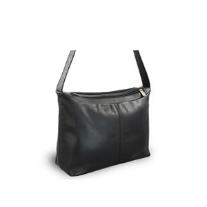 Black leather Zipper bag with strap