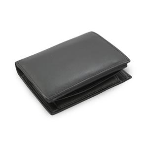 Black mens leather wallet for police