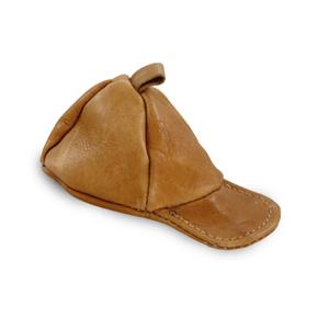 Brown leather kličenka in a cap shape