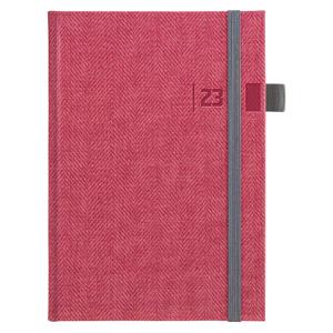 Daily Diary 2023 Slovak A5 Tweed - red