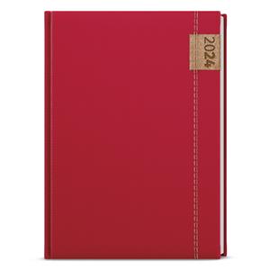 Daily Diary 2024 David Denim A5 - Red