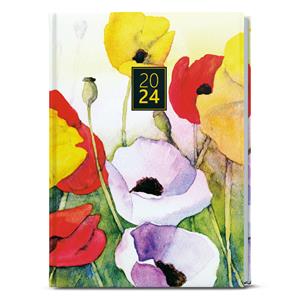 Daily Diary 2024 David Lamino A5 - Poppies