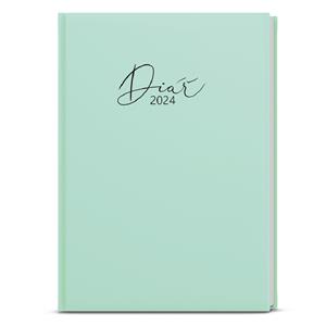 Daily Diary 2024 David Pastel A5 - Green