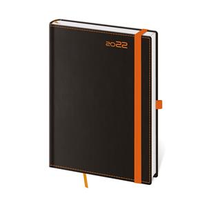 Daily diary A5 2022 Black Orange