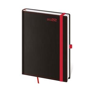 Daily diary A5 2022 Black Red