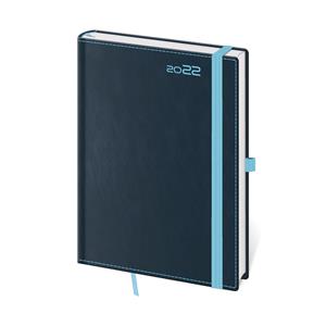 Daily diary A5 2022 Double Blue