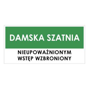 DAMSKA SZATNIA, zielony - płyta PVC 1 mm 190x90 mm