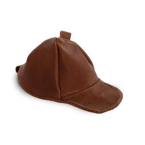 dark Brown leather Keyring in a cap shape