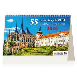 Desk Calendar 2024 - 55 Best Tourist Bohemia, Moravia and Silesia