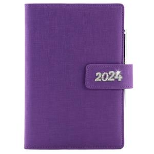 Diary BRILIANT daily B6 2024 Polish - violet