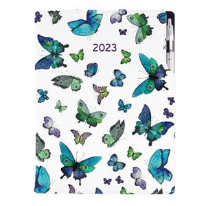 Diary DESIGN daily A4 2023 - Blue Butterfly