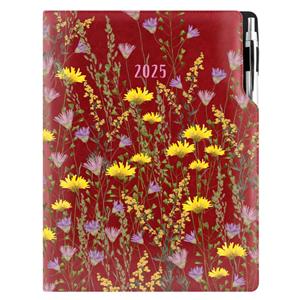 Diary DESIGN daily A4 2024 PL - burgundy - Meadow