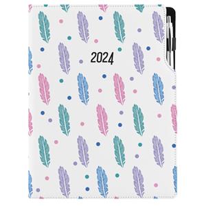 Diary DESIGN daily A4 2024 PL - Feathers