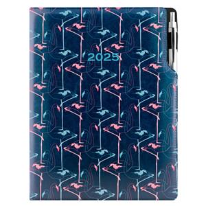 Diary DESIGN daily A4 2025 - blue - Flamingo