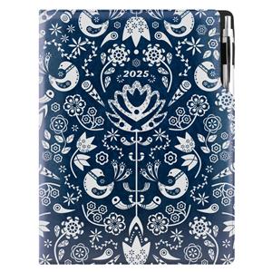 Diary DESIGN daily A4 2025 - blue - Folk