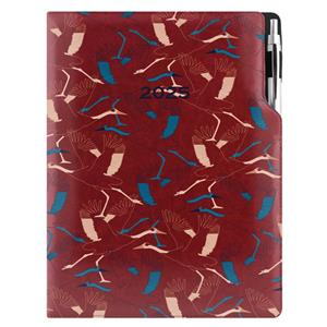 Diary DESIGN daily A4 2025 - burgundy - Grus