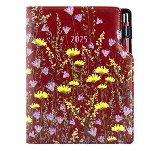 Diary DESIGN daily A5 2024 CZ - burgundy - Meadow