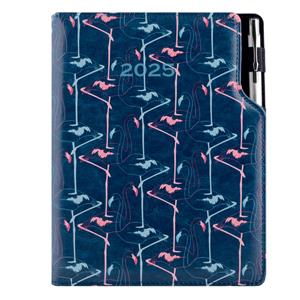 Diary DESIGN daily A5 2025 CZ - blue - Flamingo