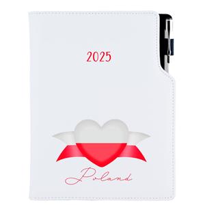 Diary DESIGN daily A5 2025 CZ - white - Polish - flag