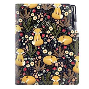 Diary DESIGN daily A5 2025 PL - black - Fox