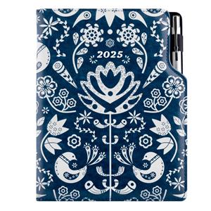 Diary DESIGN daily A5 2025 PL - blue - Folk