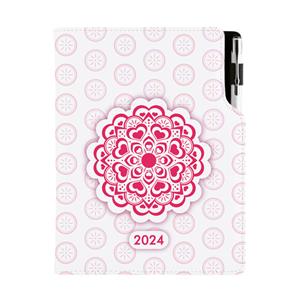 Diary DESIGN daily B6 2024 PL - Mandala red