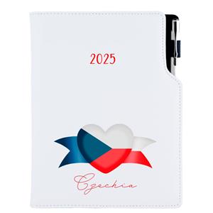 Diary DESIGN weekly A5 2025 CZ - white - Czech - flag