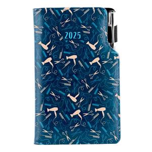 Diary DESIGN weekly pocket 2025 CZ - blue - Hairdresser