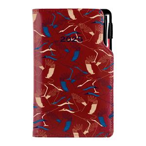 Diary DESIGN weekly pocket 2025 CZ - burgundy - Grus