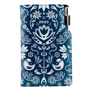 Diary DESIGN weekly pocket 2025 PL - blue - Folk