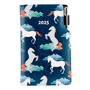 Diary DESIGN weekly pocket 2025 PL - blue - horses