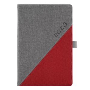 Diary DIEGO daily A5 2023 Czech - grey/red