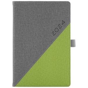 Diary DIEGO daily A5 2024 Polish - grey/green