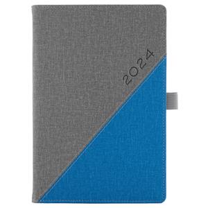 Diary DIEGO daily A5 2024 Slovak - grey/blue