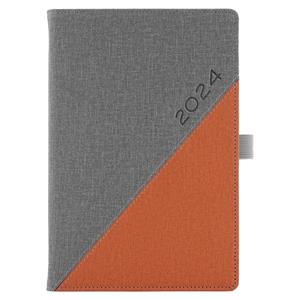 Diary DIEGO daily A5 2024 Slovak - grey/orange