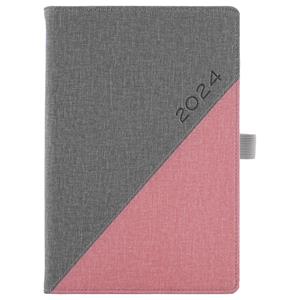 Diary DIEGO daily A5 2024 Slovak - grey/pink