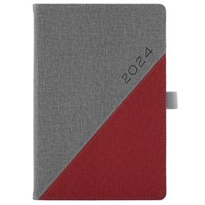 Diary DIEGO daily A5 2024 Slovak - grey/red