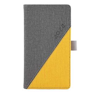 Diary DIEGO weekly pocket 2022 Czech - grey/yellow