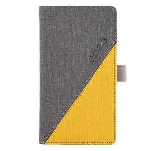 Diary DIEGO weekly pocket 2023 Czech - grey/yellow