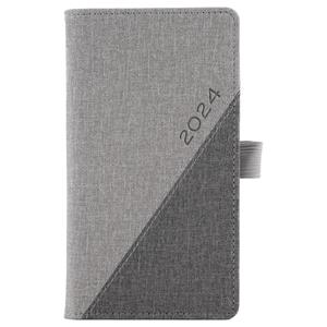 Diary DIEGO weekly pocket A5 2024 Slovak - grey/dark grey