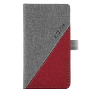 Diary DIEGO weekly pocket A5 2024 Slovak - grey/red